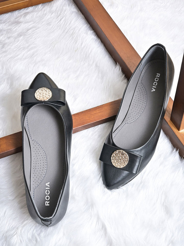 Rocia By Regal Black Women Ballerinas
