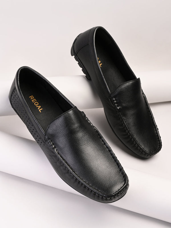 Regal Black Mens Classic Leather Loafers
