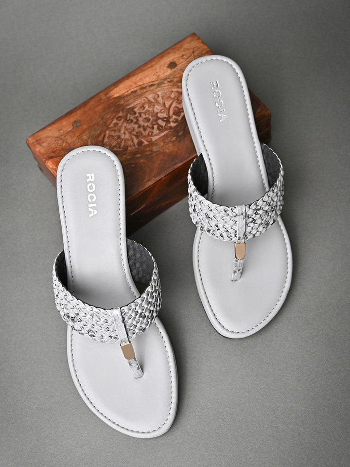 Rocia By Regal Grey Women Braided Casual Wedges