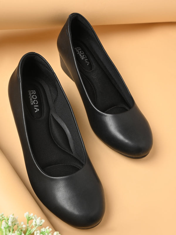 Rocia By Regal Black Women Classic Work Pumps