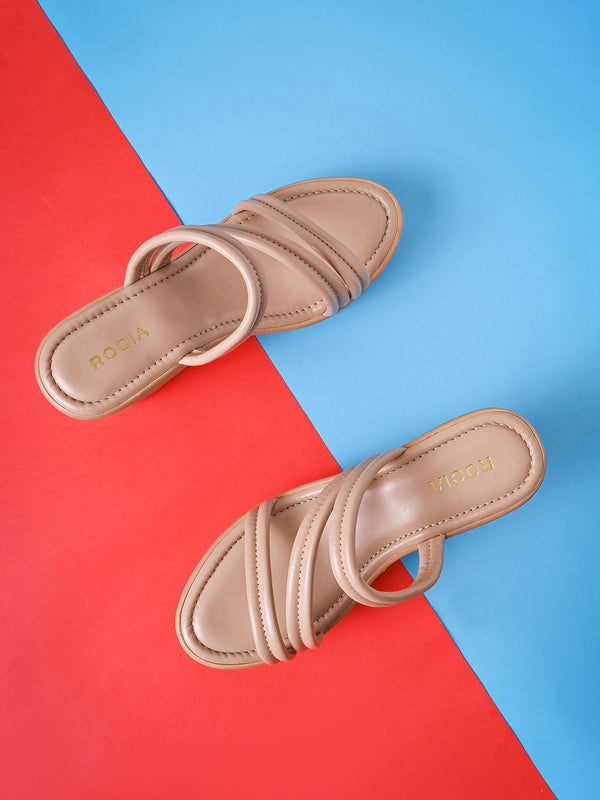 Rocia By Regal Pink Women Zig Zag Strap Wedges