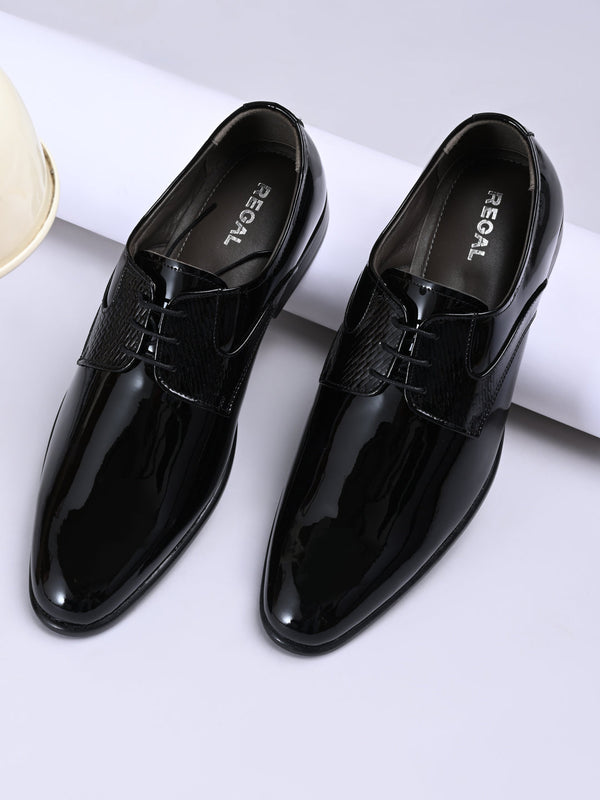 Regal Black Men Patent Leather Formal Lace Ups