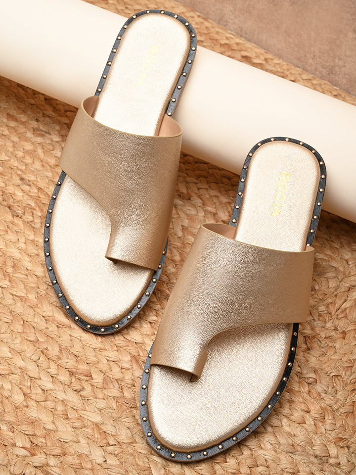 Shop Rocia By Regal Gold Women Smart Casual Flat Sandals Online