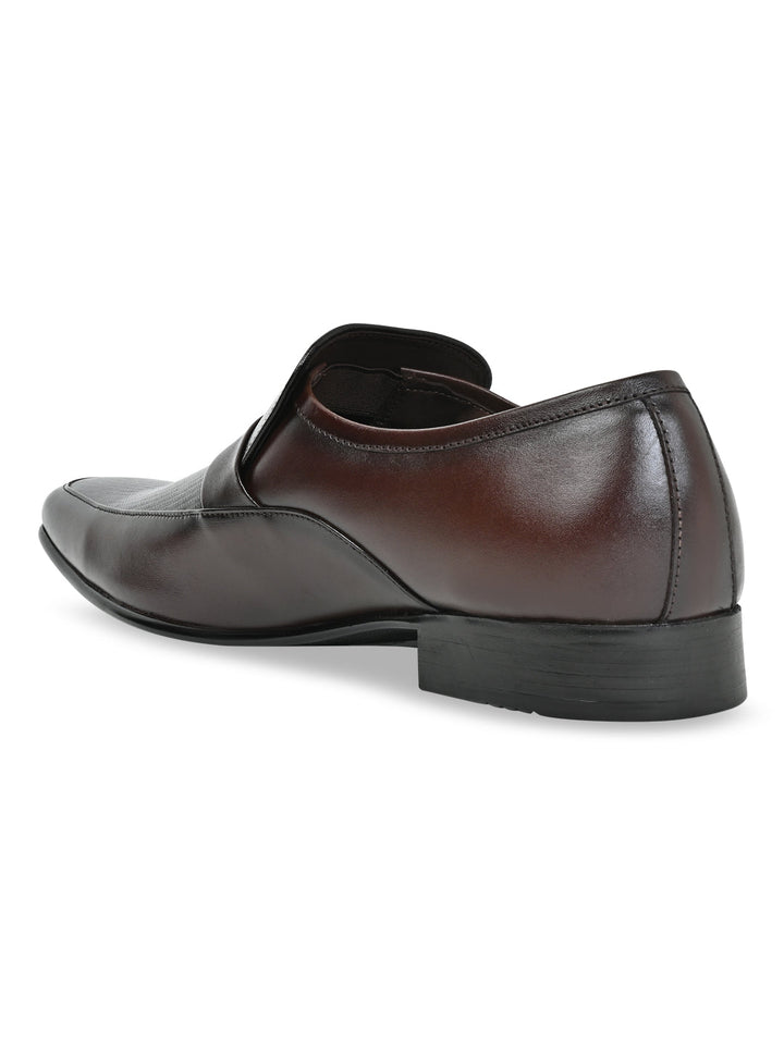 Regal Maroon Men Formal Textured Leather Slip Ons