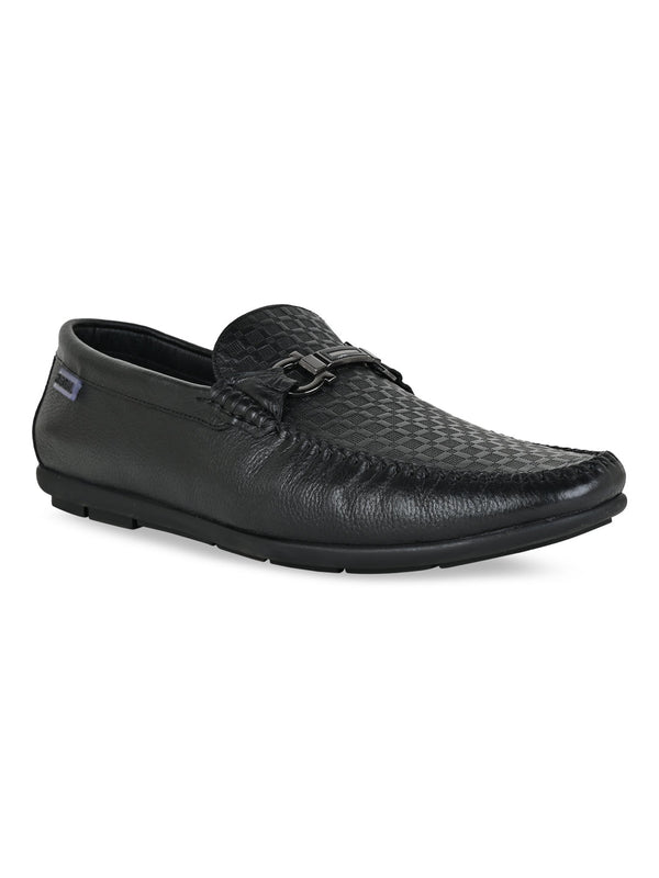 Regal Black Men Casual Buckled Loafers