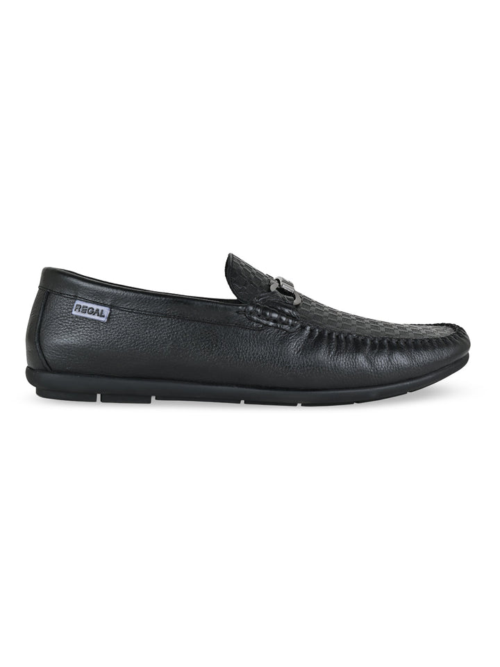 Regal Black Men Casual Buckled Loafers