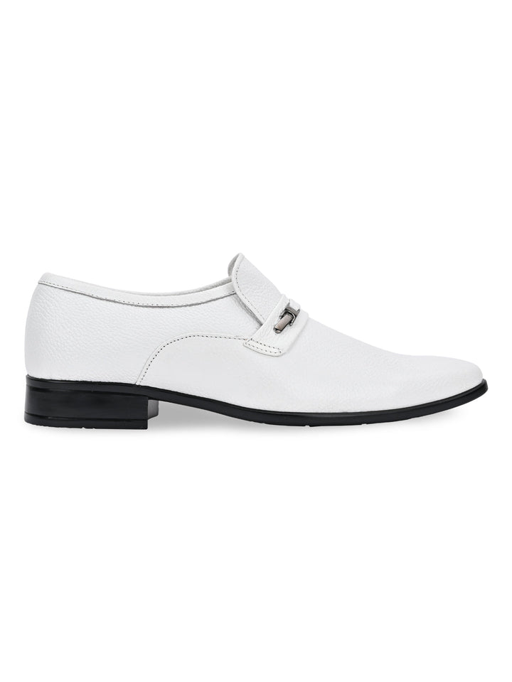 Regal White Men White Drymill Leather Slip Ons