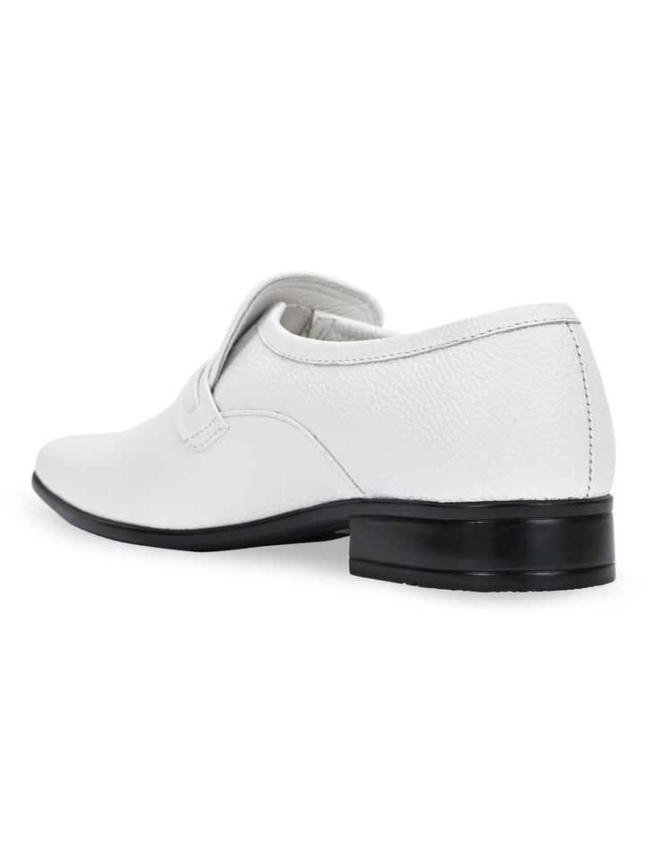 Regal White Men White Drymill Leather Slip Ons