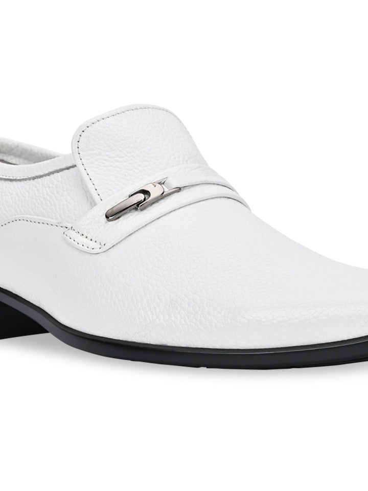 Regal White Men White Drymill Leather Slip Ons