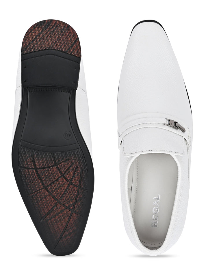 Regal White Men White Drymill Leather Slip Ons
