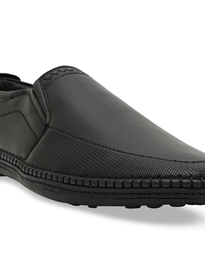 Regal Black Men Casual Slip Ons