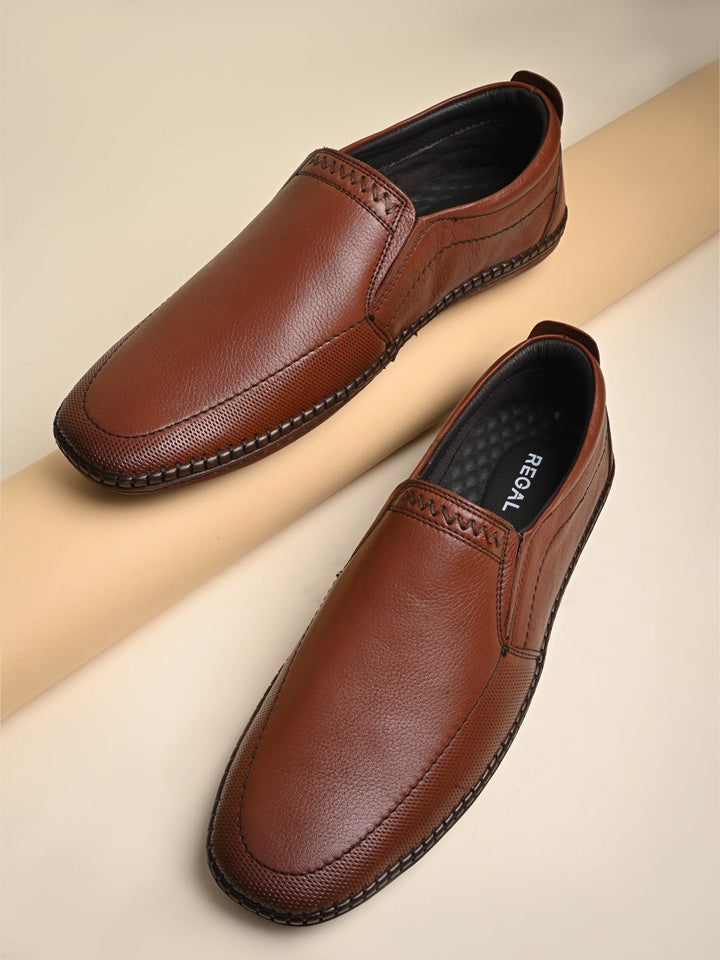 Regal Tan Men Casual Slip Ons
