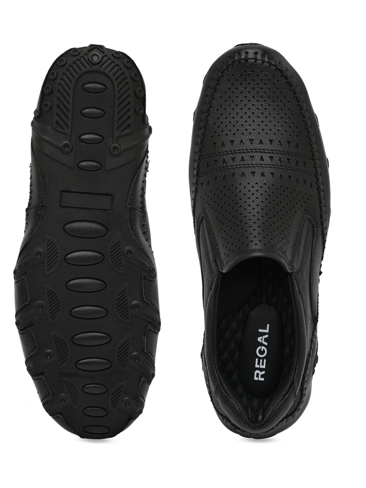 Regal Black Mens Casual Leather Shoes