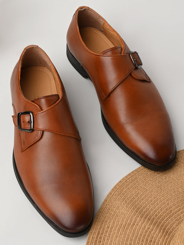 Regal Tan Men Leather Single Monks