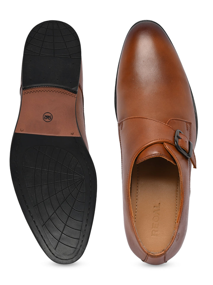 Regal Tan Men Leather Single Monks