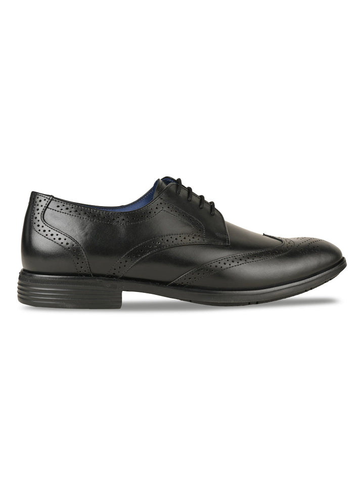 Regal Black Men Leather Lace Up Brogues