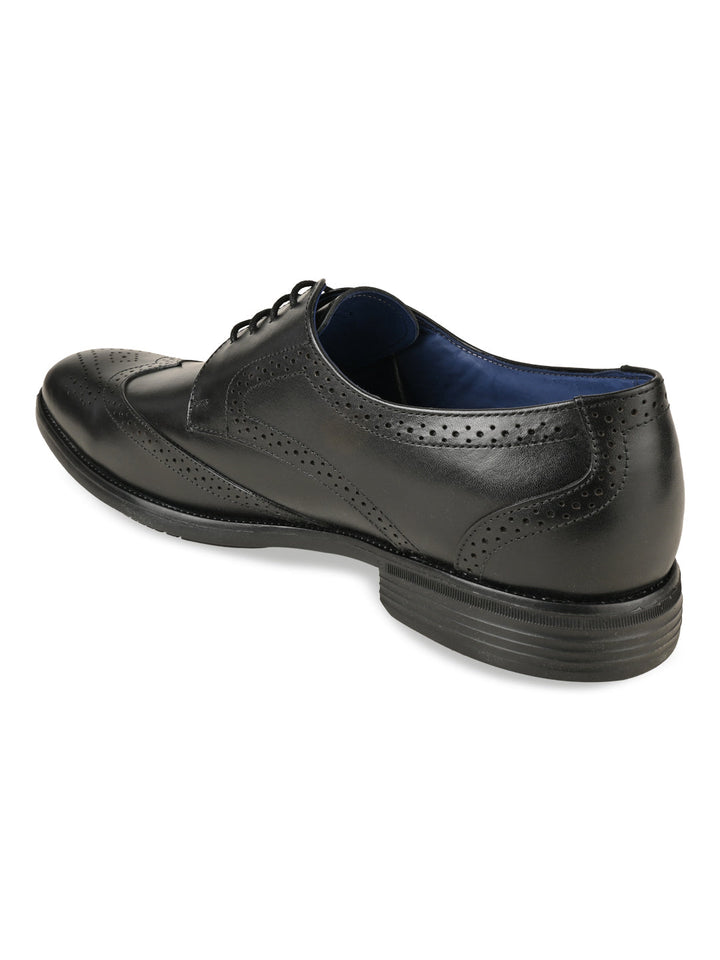 Regal Black Men Leather Lace Up Brogues