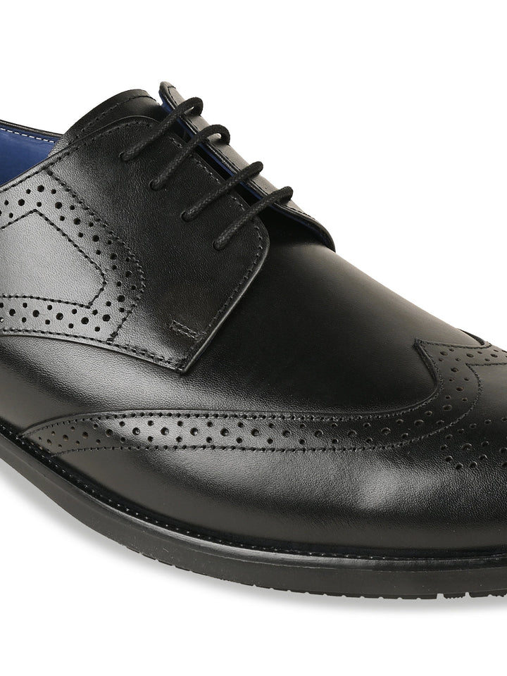 Regal Black Men Leather Lace Up Brogues