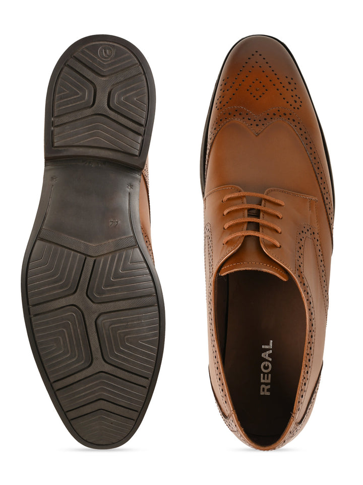 Regal Brown Men Leather Lace Up Brogues