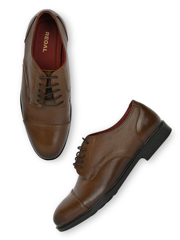 Regal Tan Men Leather Oxford Lace Ups