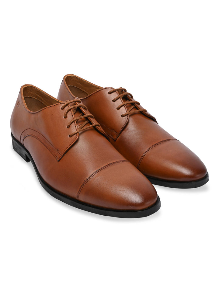 Regal Dark Tan Men Leather Formal Oxfords