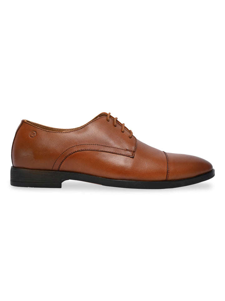 Regal Dark Tan Men Leather Formal Oxfords