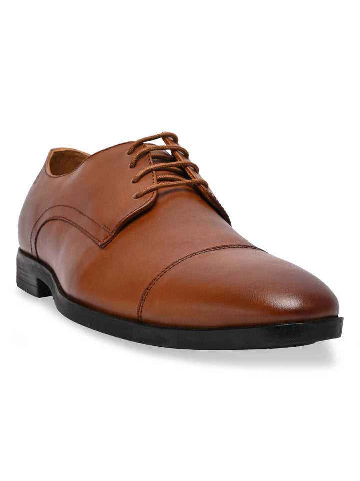 Regal Dark Tan Men Leather Formal Oxfords