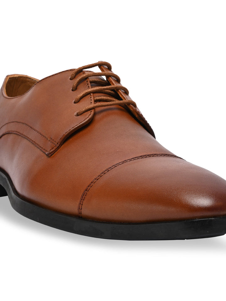 Regal Dark Tan Men Leather Formal Oxfords