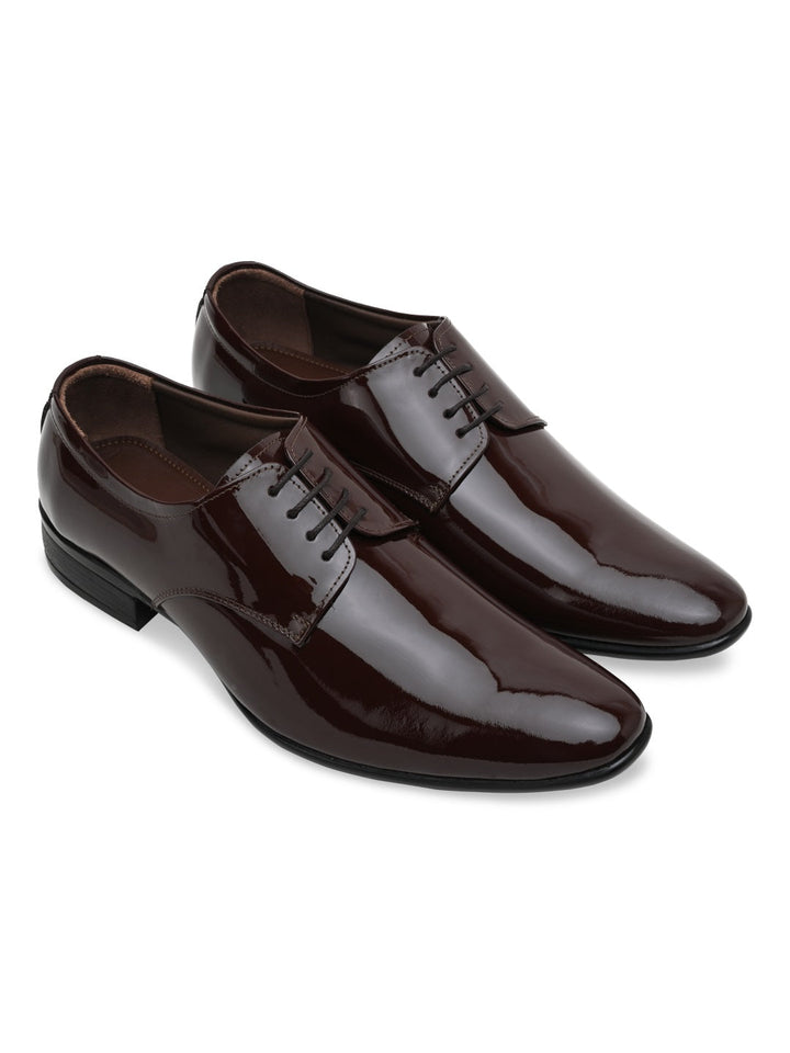 Regal Maroon Mens Patent Leather Formal Lace Ups