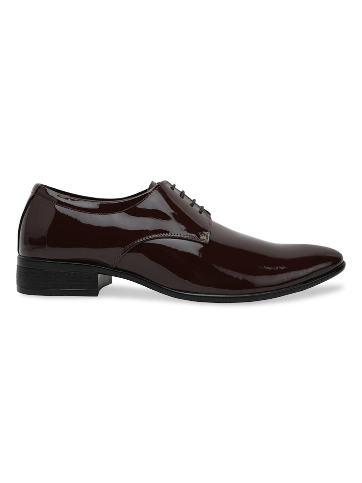 Regal Maroon Mens Patent Leather Formal Lace Ups