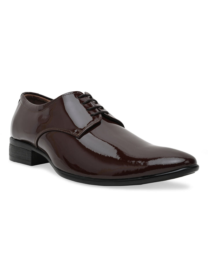 Regal Maroon Mens Patent Leather Formal Lace Ups