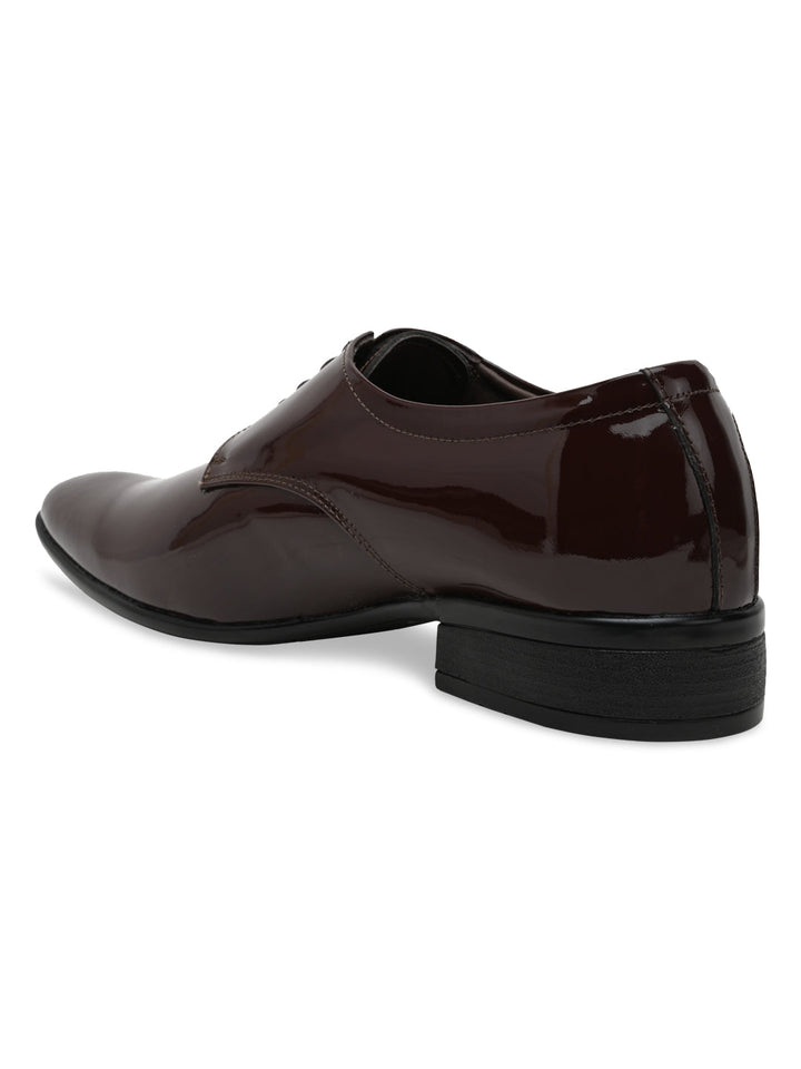 Regal Maroon Mens Patent Leather Formal Lace Ups