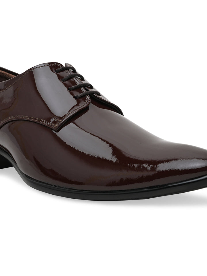 Regal Maroon Mens Patent Leather Formal Lace Ups
