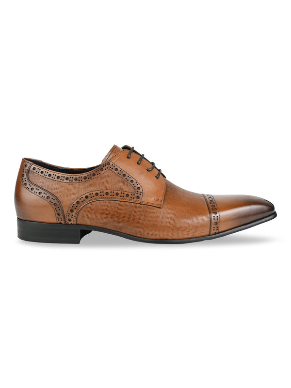 Imperio By Regal Tan Men Leather Formal Lace Ups