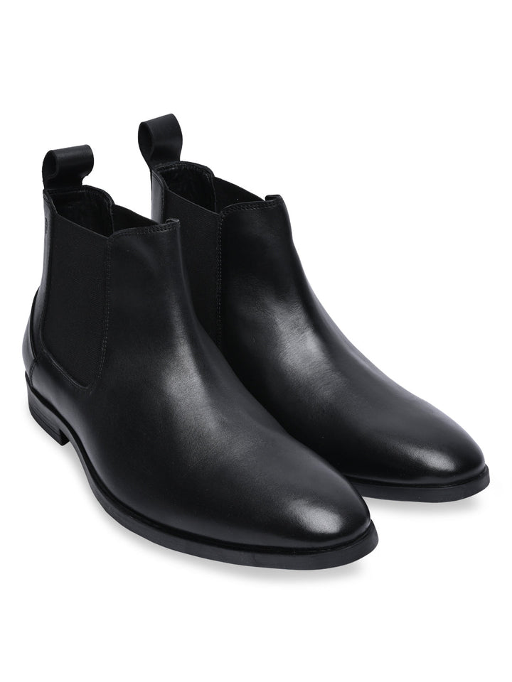 Regal Black Men Chelsea Leather Boots