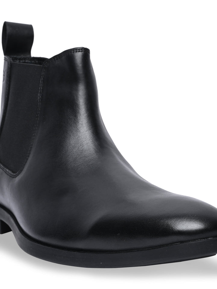 Regal Black Men Chelsea Leather Boots