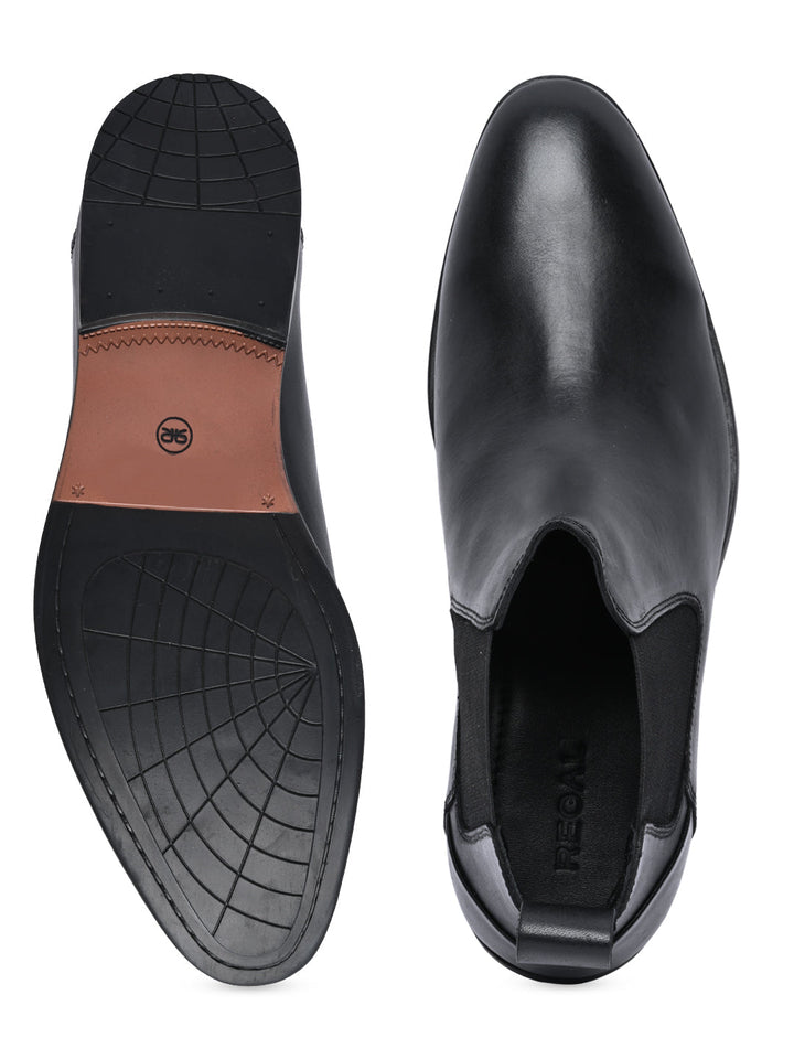 Regal Black Men Chelsea Leather Boots