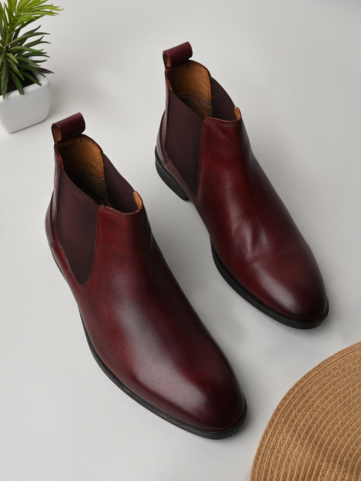 Regal Bordo Men Chelsea Leather Boots