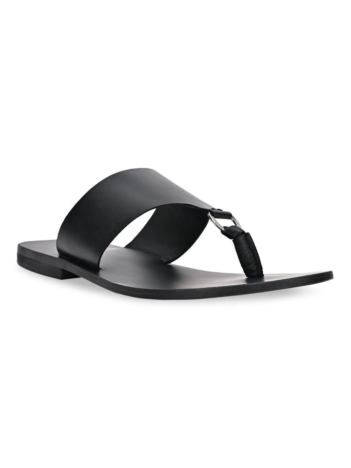 Regal Black Men Casual Leather Sandals