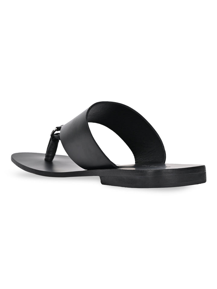 Regal Black Men Casual Leather Sandals