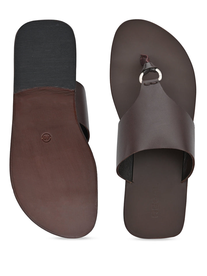 Regal Brown Men Casual Leather Sandals
