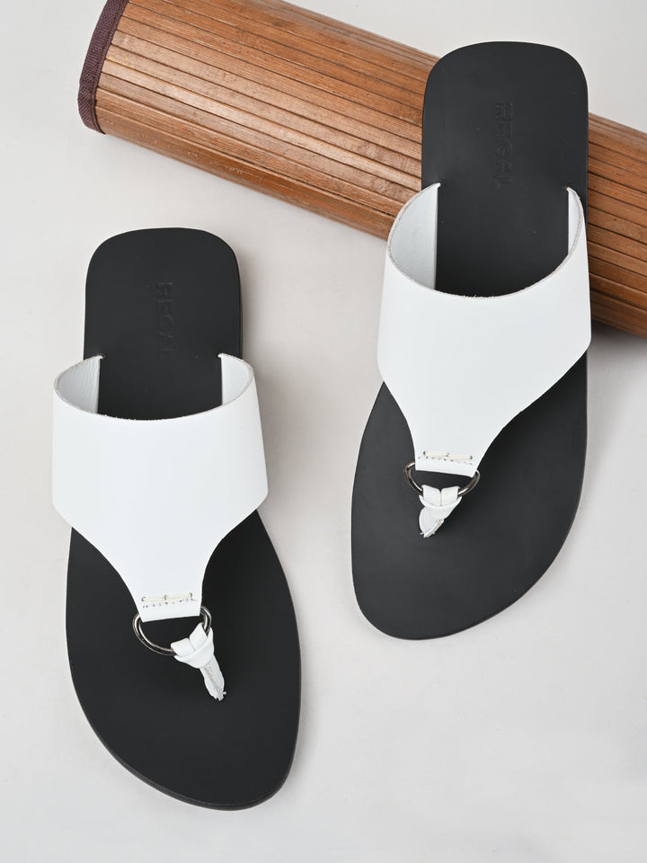 Regal White Men Casual Leather Sandals