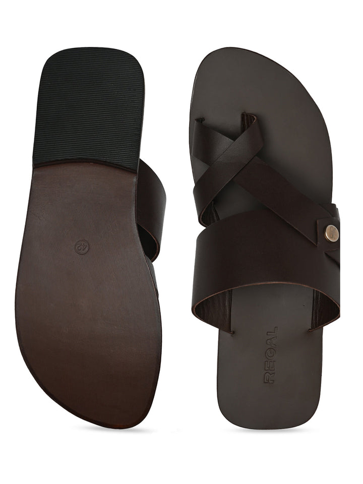 Regal Brown Men Casual Leather Sandals