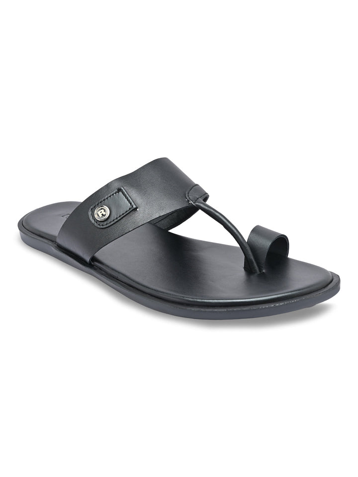 Regal Black Men Leather Sandals