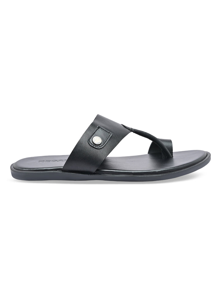 Regal Black Men Leather Sandals
