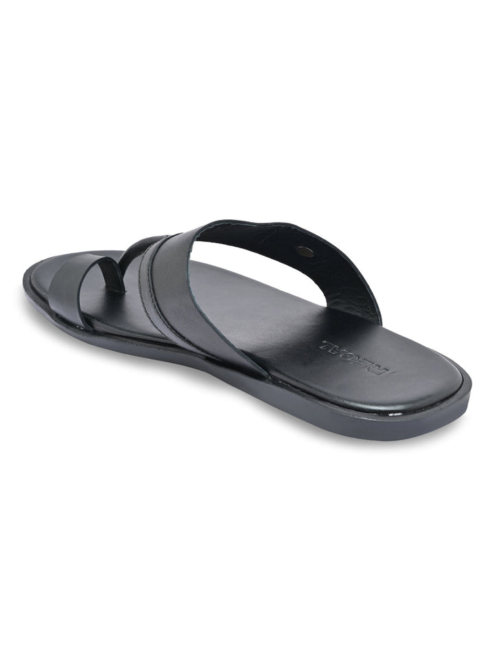 Regal Black Men Leather Sandals