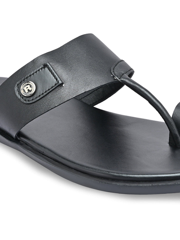 Regal Black Men Leather Sandals