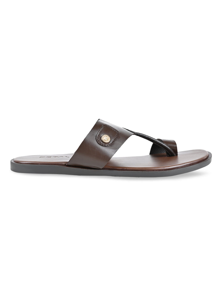 Regal Brown Men Leather Sandals