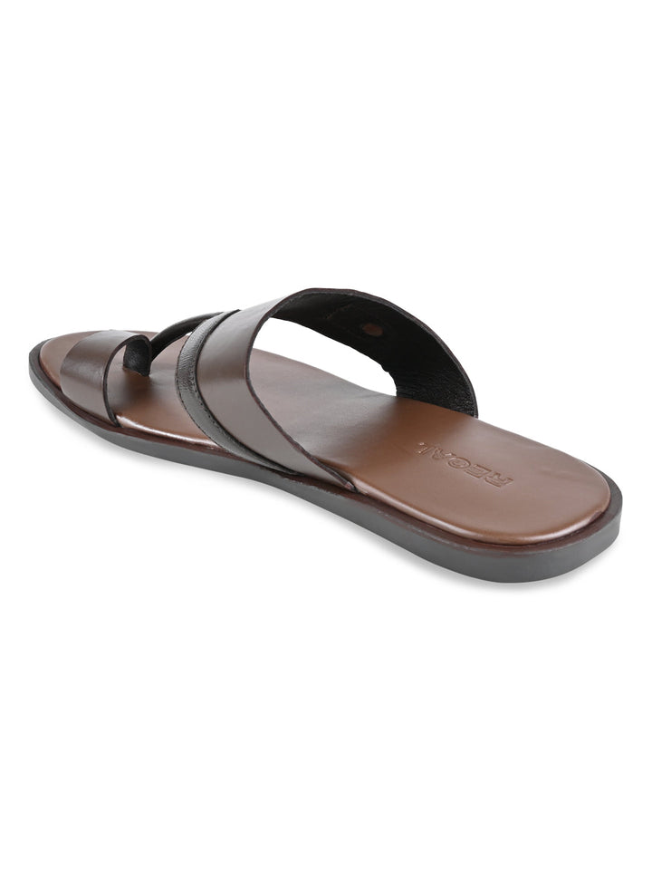 Regal Brown Men Leather Sandals