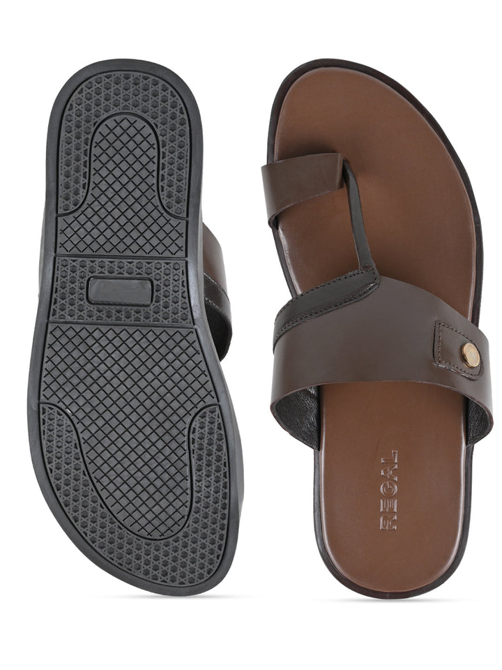 Regal Brown Men Leather Sandals
